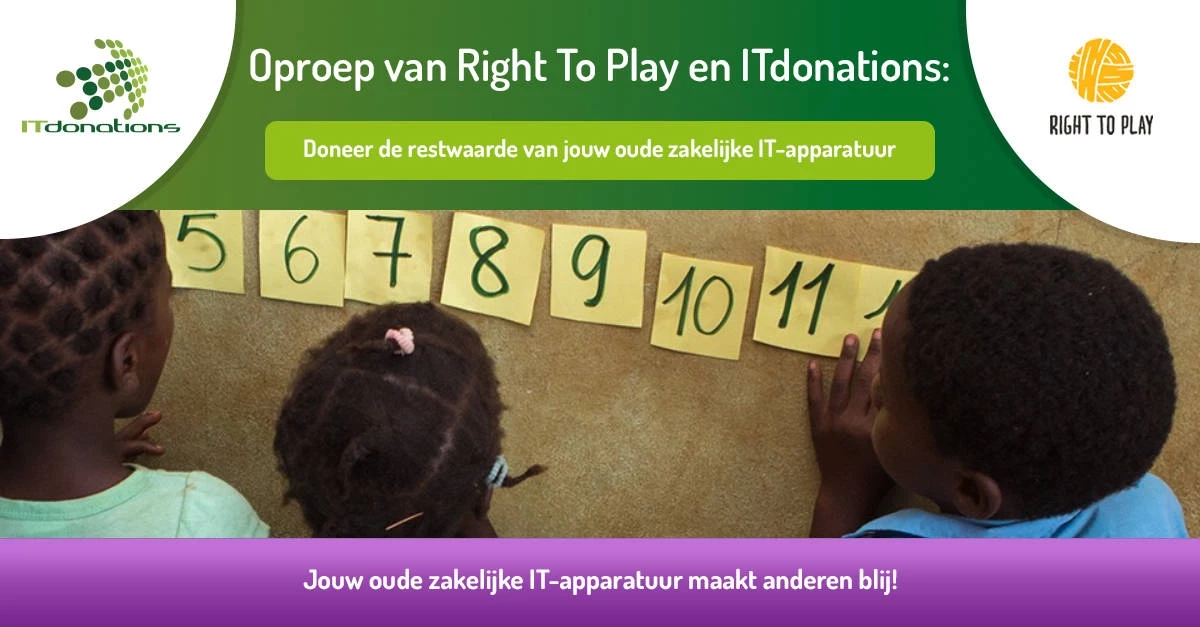 Oproep van Right To Play en ITdonations