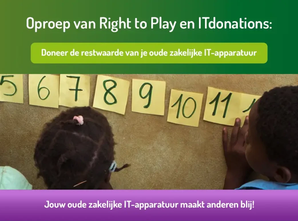 Oproep van Right to Play en ITdonations:
